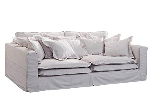 MASSIVMOEBEL24.DE Canapé Profondeur XXL 240x144x95cm (Blanc) - Hampton