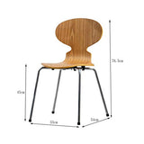 Chaise en bois courbé de chaise de fourmi simple dinant la chaise de jambe de fer de chaise appropriée au restaurant/bureau/famille (Color : Walnut, Size : 53 * 54 * 78.5cm)