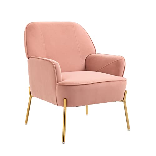 SEPNINE Fauteuil de Salon Moderne en Velours - pour Salon et Chambre à Coucher - Jusqu SEPNINE Fauteuil de Salon Moderne en Velours - pour Salon et Chambre à Coucher - Jusqu'à 135 kg (Rose)