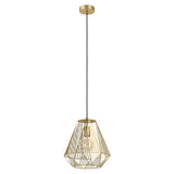 Eglo Suspension luminaire Stype, lustre chambre en métal laiton brossé, plafonnier salon ou salle à manger, douille E27 43695