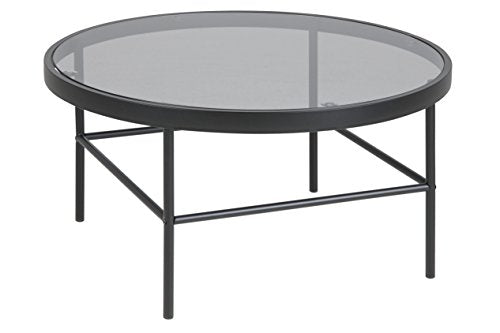 AC Design Furniture Henry Table Basse, Verre, Gris, 80 x H: 40 cm