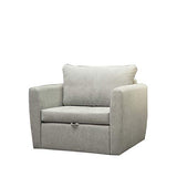 E-MEUBLES Petit Canapé lit Convertible Salon Chambre d'ado Fauteuil Tissu Peluche SARA 80 (Gris Clair)