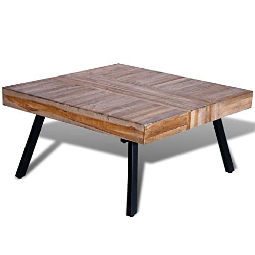 vidaXL Table Basse Carrée Teck Recyclé Table de Canapé Table de Salon Séjour vidaXL Table Basse Carrée Teck Recyclé Table de Canapé Table de Salon Séjour