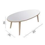 Marque Amazon - Movian - Table basse ovale Adour Modern, 55 x 110 x 39, Blanc
