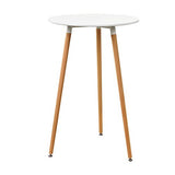 [en.casa] Table de Bar Comptoir de Bar Ronde en Design Rétro MDF Mat Laqué Blanc 70 x 107cm