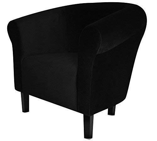 Fortisline Fauteuil Crapaud Monaco Velvet en Velours Noir sièges pour Salon Bistro caféW364_20