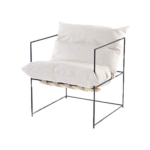 BESTSOON Canapé Chaise Fer Moderne Lounge Chair Arm for Le Salon, Chambre, Club, Bureau Rouge Blanc Salon Chambre Balcon Fauteuil Étude (Color : White, Size : 68x68x73cm)