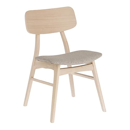 Kave Home - Chaise Selia en Bois d Kave Home - Chaise Selia en Bois d'hévéa Massif et placage de chêne avec revêtement Gris Clair