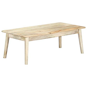 Tidyard Table Basse en Bois de Manguier Massif Style Industriel 115 x 60 x 40 cm