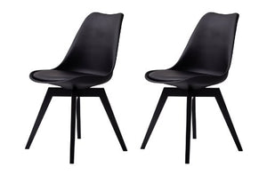 tenzo 3317-824 BESS Designer Lot de 2 chaises, Noir, Bouleau, 83 x 48,5 x 54 cm (HxLxP)