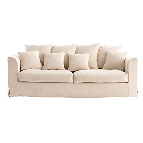 Miliboo Canapé déhoussable 3 Places en Tissu écru Fever Miliboo Canapé déhoussable 3 Places en Tissu écru Fever