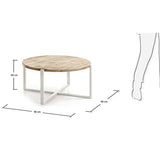 LF - Table basse Iznewam table basse blanc et bois