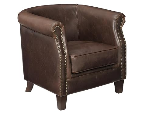 Fauteuil Club 100% Cuir Vieilli ENGUERRAND