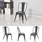YJIIJY Lot de 4 chaises de salle à manger empilables en métal de style industriel pour bar, café, restaurant, gris