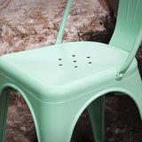hjh OFFICE 645037 Chaise de bistrot VANTAGGIO Chaise de bistrot blanc mat en métal brossé au design industriel, empilable