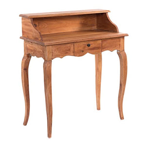 Design Delights Secrétaire Napoléon vintage en bois massif d’acajou - Bureau style colonial - Style shabby chic 80 x 92 x 40 cm - Couleur : 08 Miel ciré