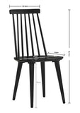 Duhome Chaise Salle à Manger Lot de 2 en Bois laqué Noir Design Retro Chaise scandinave avec Dossier Arrondi modèle Clovis