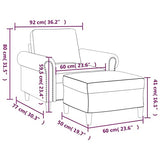 vidaXL Fauteuil avec Repose-Pied Chaise de Relaxation Fauteuil TV Siège de Salon Meuble de Salle de Séjour Maison Intérieur Marron 60 cm Similicuir