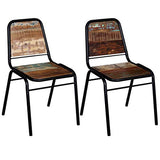 binzhoueushopping Lot de 2 chaises de Salle à Manger en Bois Massif recyclé 44 x 59 x 89 cm