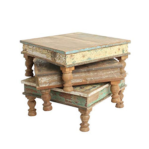 STUFF Loft Table d'appoint Bajot - Table décorative en bois recyclé - Style shabby vintage