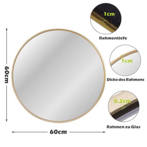 ZENIDA Ronde spiegel, 70 x 70 cm, wandspiegel, rond, met ZENIDA Ronde spiegel, 70 x 70 cm, wandspiegel, rond, met