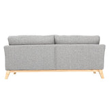 Canapé scandinave 3 Places Gris Clair déhoussable Pieds Bois Oslo