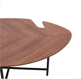 Marque Amazon - Rivet - Table d'appoint en forme de feuille, en noyer et à base en métal noir, 120 x 60 x 36 cm