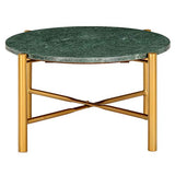 pedkit Table Basse Table de Canapé Vert 60x60x35 cm Pierre véritable Texture marbre