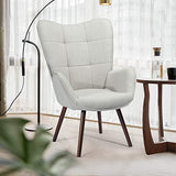 MEUBLE COSY Fauteuil Design Moderne Relax Salon Lounge Chair Salon, Tissu, Gris Et Foncé Hêtre, 68x74x106 cm