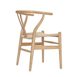 Tomile Wishbone Style Chaise CH24 / tissé Assise de Chaise/Chaise de Salle à Manger en Bois Massif/Chaise de Fauteuil en rotin (Couleur: Couleur Bois Naturel)