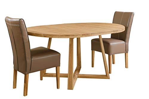 Salle à manger complète bois et rotin avec table extensible en chêne  Eatswood