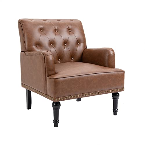 SEPNINE Fauteuil Classique en Cuir synthétique - pour Salon et Chambre - Charge maximale : 150 kg (Brun) SEPNINE Fauteuil Classique en Cuir synthétique - pour Salon et Chambre - Charge maximale : 150 kg (Brun)