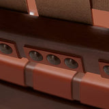 Chaise longue scandinave en cuir tissé cognac - Style bohème - Pour salon, chambre à coucher, balcon, véranda - En cuir synthétique marron