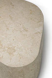 Stones Trapezio Table Basse, Pierre Blanche Fossile, 100x52x28 cm