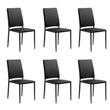 Designetsamaison Lot de 6 chaises Salle à Manger Noires - Tudelia