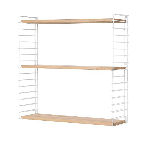 Metaltex ESTANTERIA 3 PISOS 'TOMADO' Blanco-Madera 37.76.07/337 12 x 21 x 68 cm