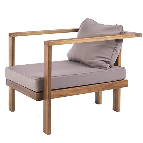 Tousmesmeubles Fauteuil en Bois d Tousmesmeubles Fauteuil en Bois d'acacia - TAUTIRA - L 74 x l 75 x H 68 - Neuf