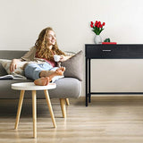 Relaxdays Table Console, Meuble d’appoint 2 tiroirs, HLP 81 x 110 x 42 cm, étroit, Couloir & Salon, Gain de Place, Noir