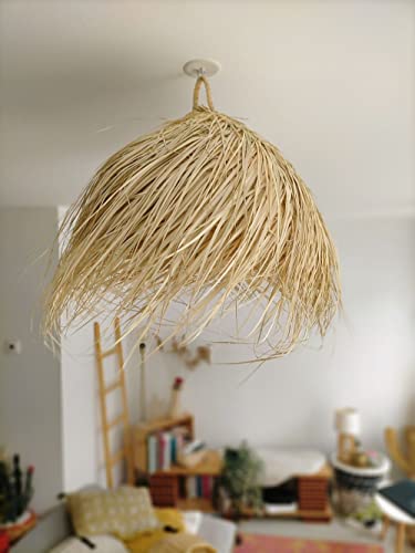 Suspension luminaire en paille tressée, Suspension paille 50 cm, Suspension bohème Suspension luminaire en paille tressée, Suspension paille 50 cm, Suspension bohème