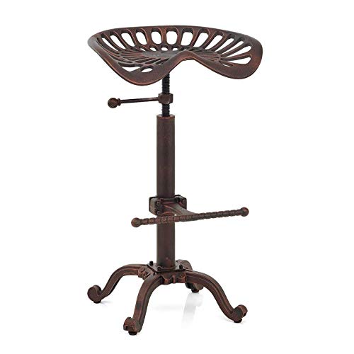 Tabouret Bar - TRAHOO - Réglable en Hauteur - Cuir PU - Noir - Lot de 1 - 54,5 cm à 74,5 cm Tabouret Bar - TRAHOO - Réglable en Hauteur - Cuir PU - Noir - Lot de 1 - 54,5 cm à 74,5 cm