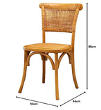 Biscottini frêne 88 x 50 x 44 cm Salle à Manger en Bois avec Finition Naturelle | Chaise de Cuisine Assise en rotin, Marron, 88x44x50 cm