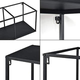 [en.casa] Table Console avec Système d'Étagère 4 Pièces Métal Résistant Montage Mural 120 x 80 x 32 cm Noir