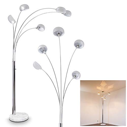 hofstein Lampadaire Nikkala, lampe sur pied en métal chromé avec effet de lumière, 5 x E14, lampe sur pied avec socle en marbre, sans ampoules hofstein Lampadaire Nikkala, lampe sur pied en métal chromé avec effet de lumière, 5 x E14, lampe sur pied avec socle en marbre, sans ampoules