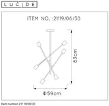 Lucide 21119/06/30 Plafonnier, Métal, E27, 160 W, Noir, Nickelé