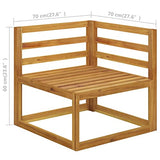 vidaXL Mobilier de Jardin 5 pcs avec Coussins Salon de Jardin Mobilier de Terrasse Meuble d'Extérieur Mobilier de Patio Bois d'Acacia Solide