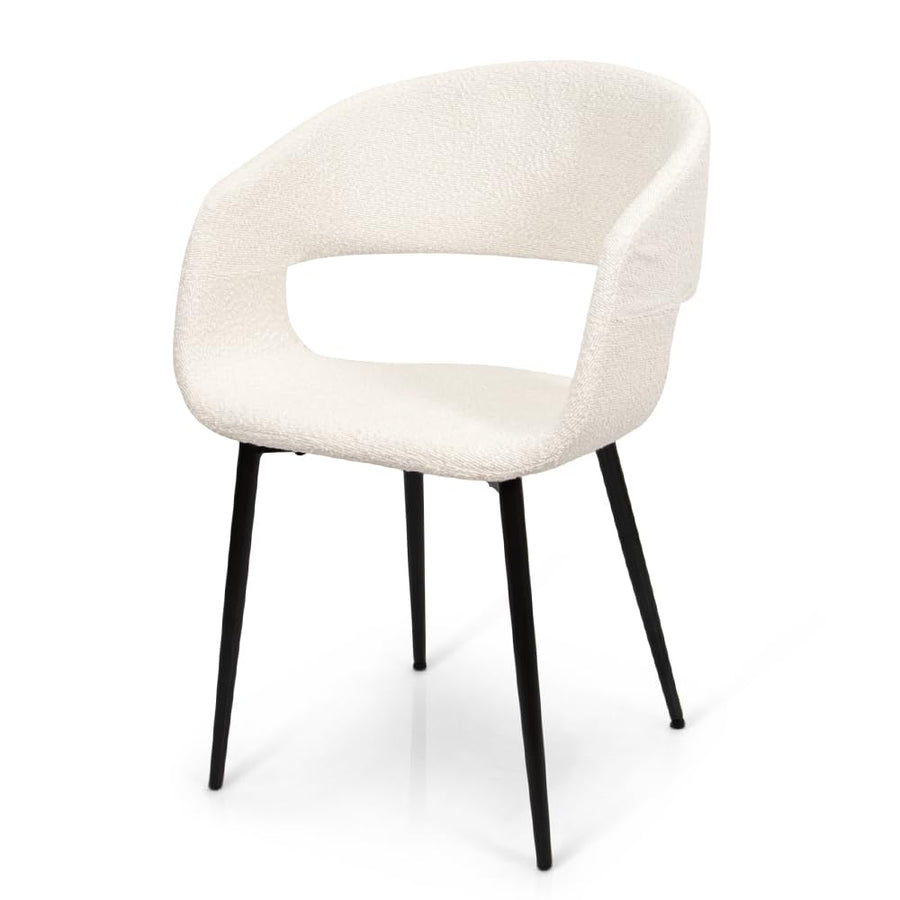 Milton & Oldbrook Bouclette Chaise de Salle à Manger Pula Blanc Milton & Oldbrook Bouclette Chaise de Salle à Manger Pula Blanc