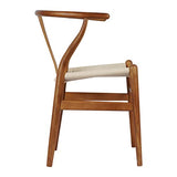 Tomile Wishbone Chaise en Y en bois massif et rotin naturel