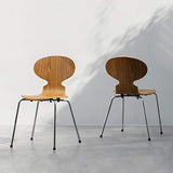 Chaise en bois courbé de chaise de fourmi simple dinant la chaise de jambe de fer de chaise appropriée au restaurant/bureau/famille (Color : Walnut, Size : 53 * 54 * 78.5cm)