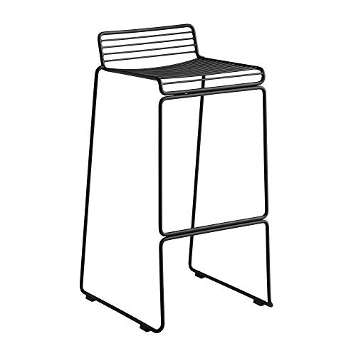 Hee - Tabouret de bar 75 noir/laqué/44x47x86cm/hauteur d'assise: 75cm/pour intérieur et extérieur