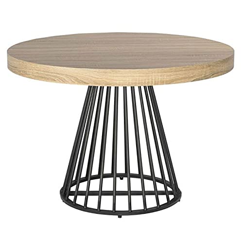 Paris Prix - Table De Repas Ronde Virginia 110-260cm Beige